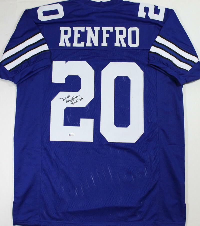 Mel Renfro Autographed Blue Pro Style Jersey w/HOF - Beckett W Auth *2