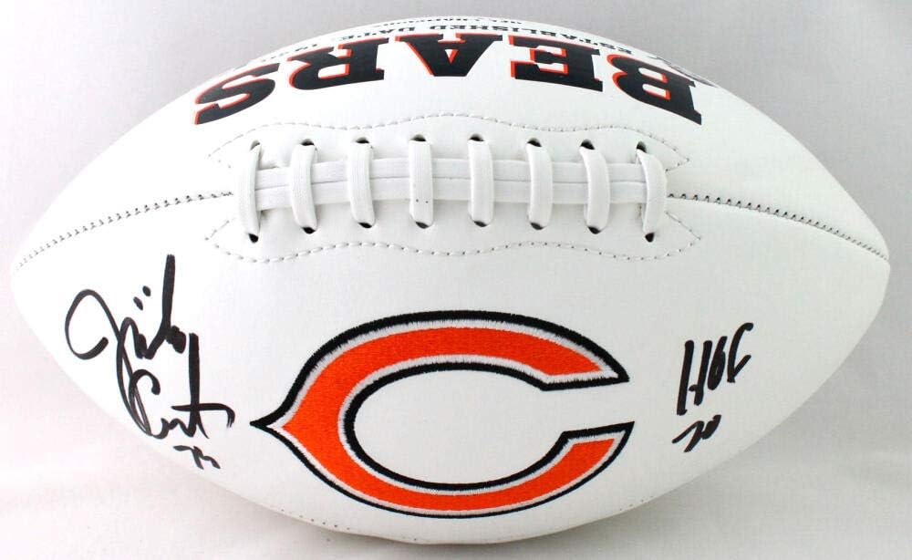 Jimbo Covert Signed Chicago Bears Logo Football w/HOF - Beckett W Auth *Black