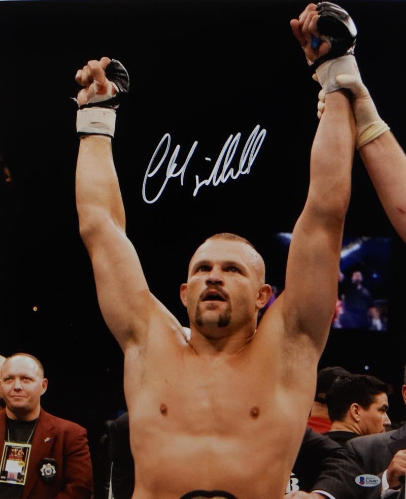 Chuck Liddell Autographed MMA 16x20 Arms Up Photo- Beckett Auth *White