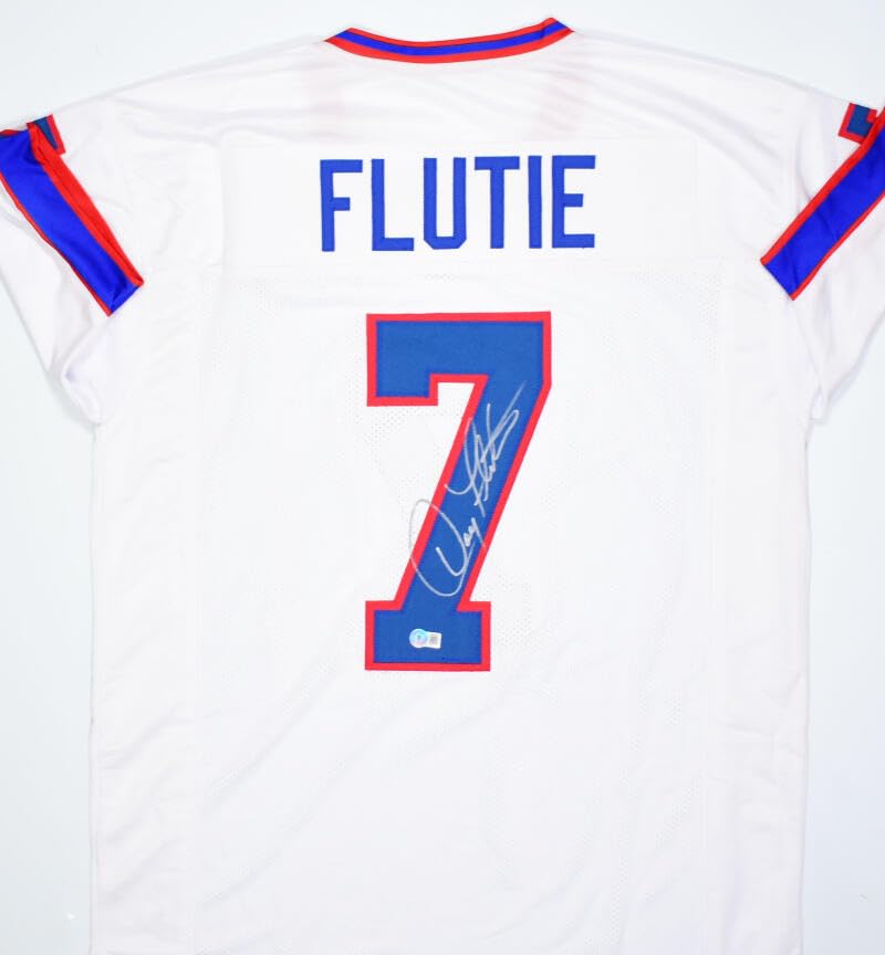 Doug Flutie Autographed White Pro Style Jersey-Beckett W Hologram *Silver