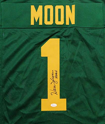 Warren Moon Autographed Green Pro Style Jersey w/ HOF- JSA W Authenticated