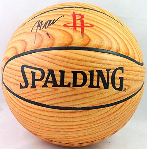 John Wall Autographed Spalding Wood Grain Basketball w/ Rockets Logo - Beckett W