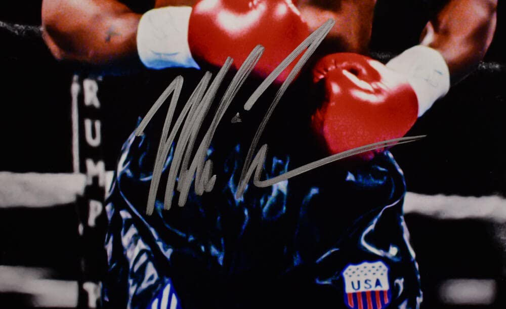 Mike Tyson Autographed 16x20 Spotlight Ring Photo- Beckett W Hologram *Silver