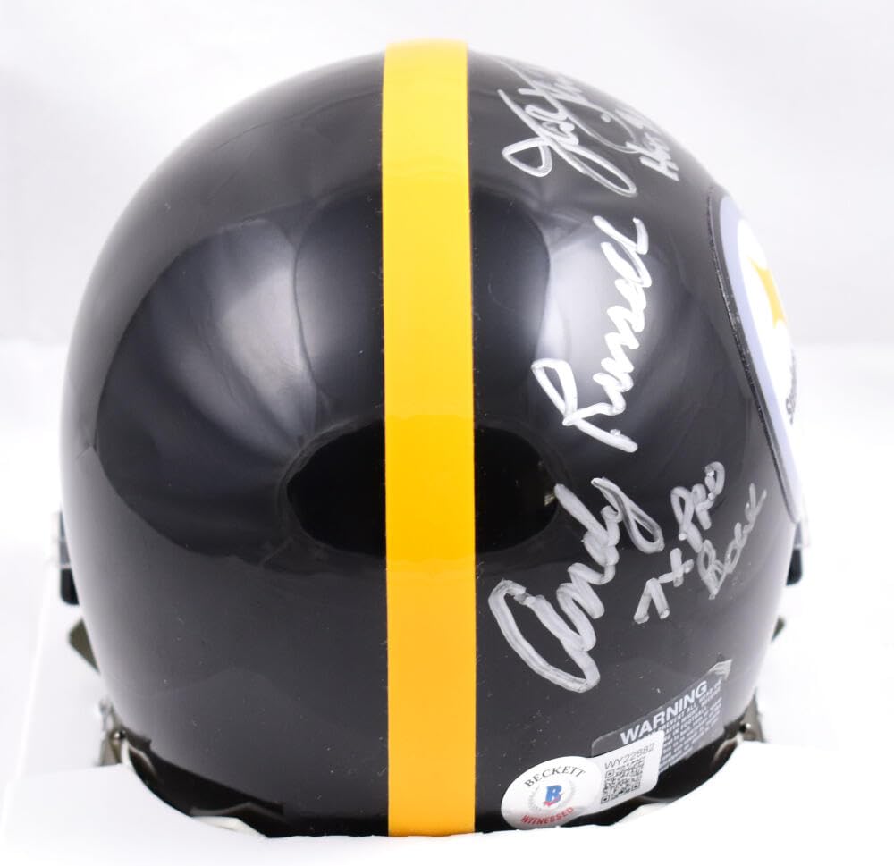 Ham Lambert Russell Autographed Steelers Mini Helmet WY22882-Beckett W Hologram Silver