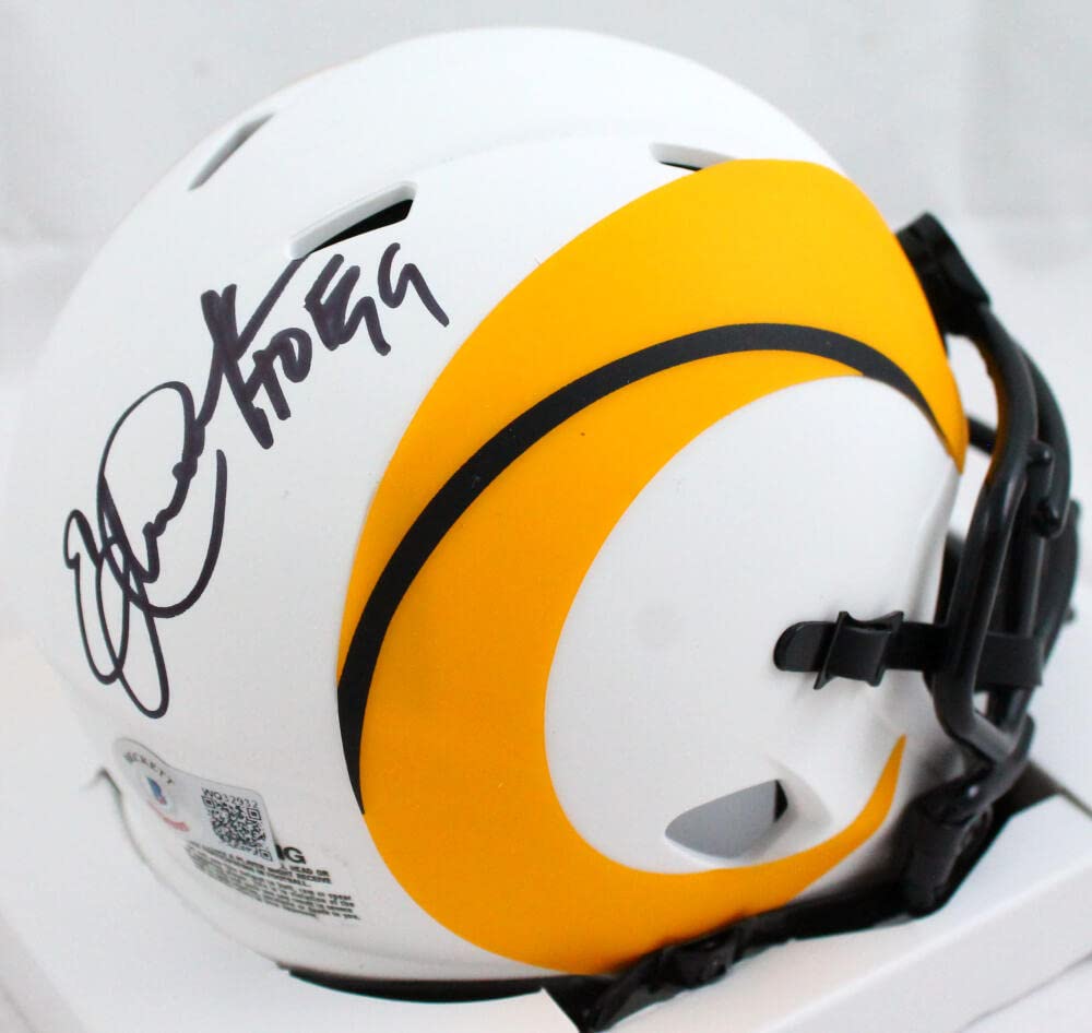 Eric Dickerson Signed LA Rams Lunar Speed Mini Helmet w/ HOF-Beckett W Holo