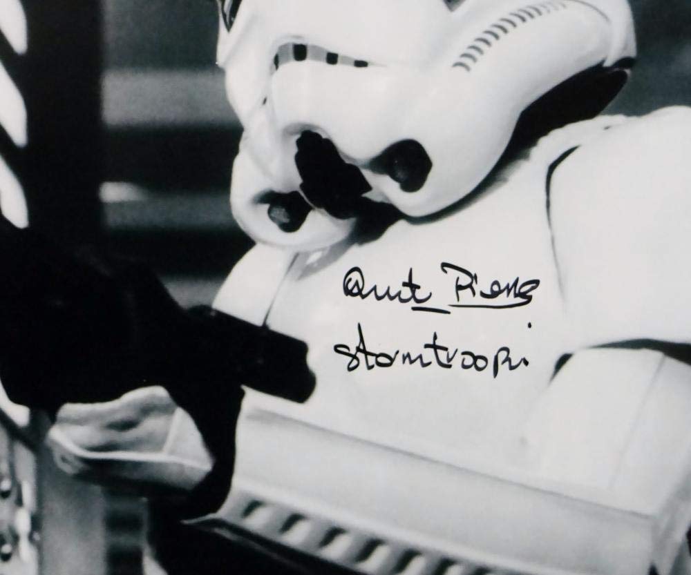 Quentin Pierre Autographed 11x14 Firing Gun Photo w/ Stormtrooper - JSA Auth *Blk