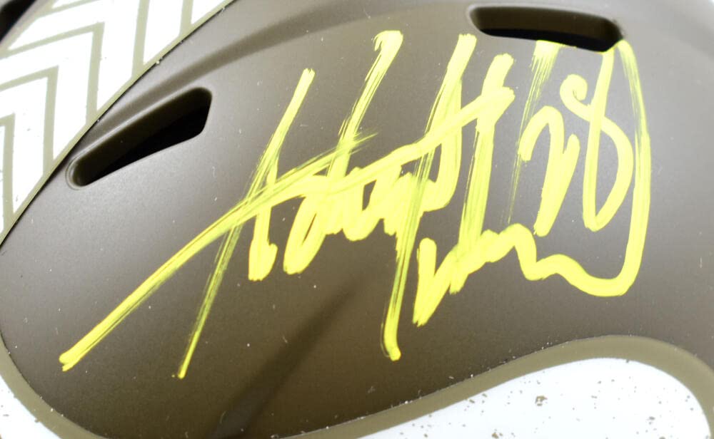 Adrian Peterson Signed Vikings Salute to Service Speed Mini Helmet-BeckettW Holo