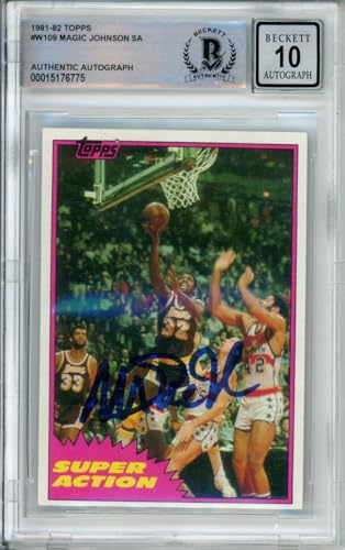 1981-82 Topps Super Action #21 Magic Johnson RC Los Angeles Lakers BGS Auto 10