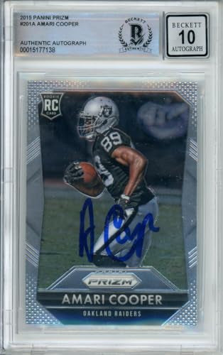 2015 Panini Prizm #201A Amari Cooper RC Raiders BGS Autograph 10