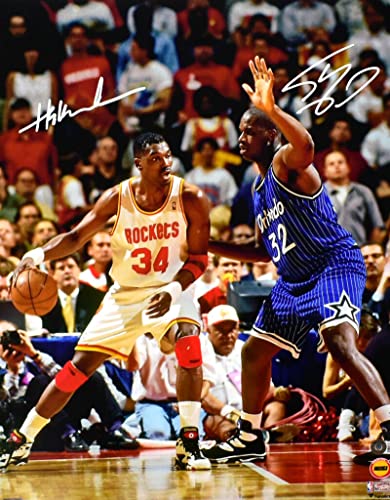 Hakeem Olajuwon Shaquille O'Neal Autographed 16x20 Photo #2- Beckett W Hologram