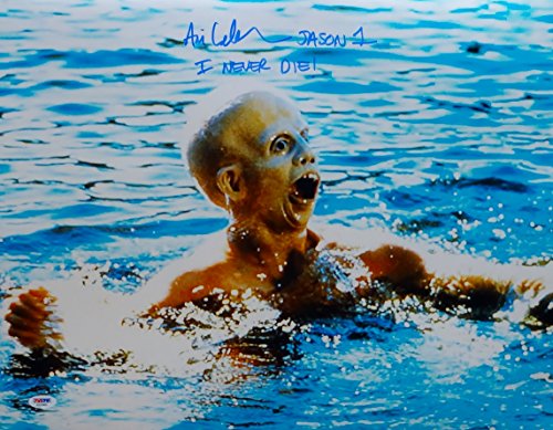 Ari Lehman I Never Die Signed 16x20 Friday The 13th In Water Photo- PSA/DNA Auth