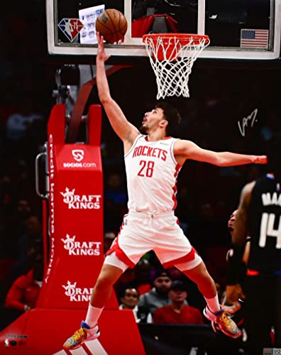 Alperen Sengun Autographed Rockets 16x20 Dunk Photo - Tristar *Silver