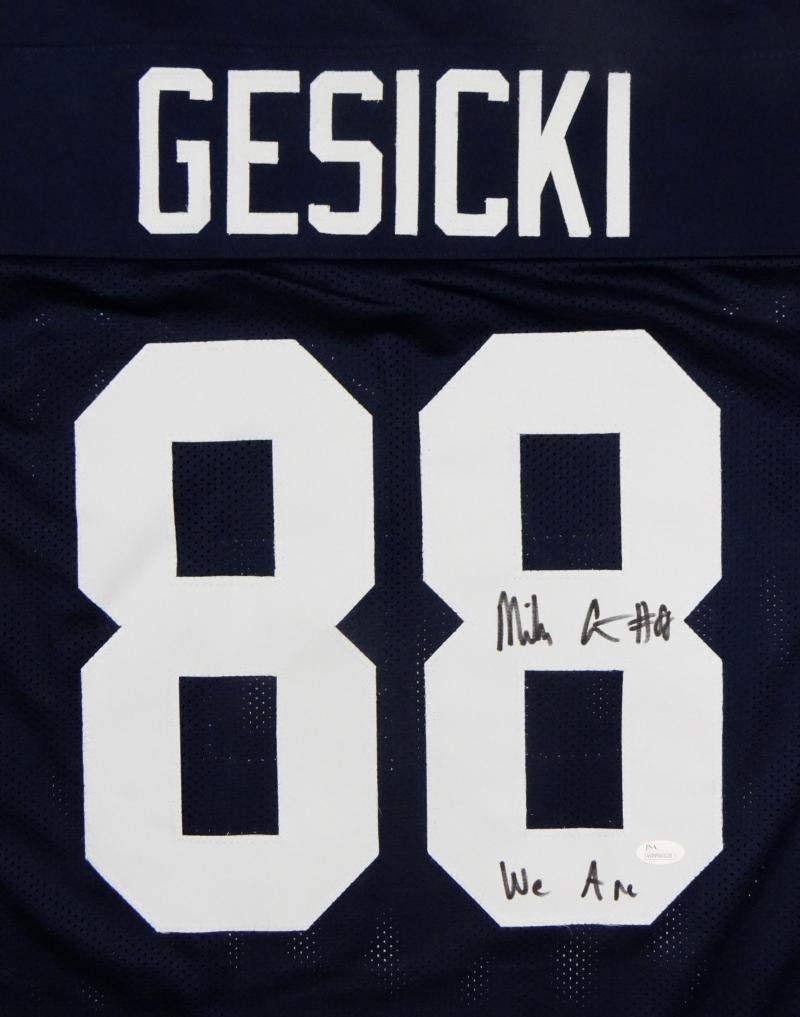 Mike Gesicki Autographed Navy College Style Jersey w/ We Are -JSA W Auth *R8