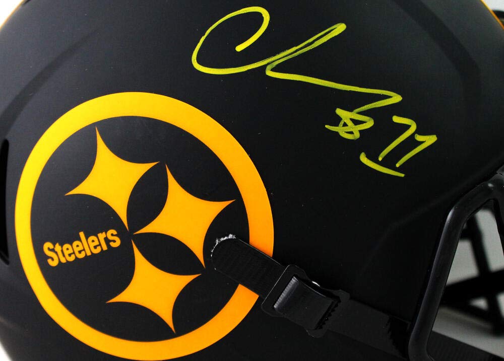 Chase Claypool Signed Steelers F/S Eclipse Speed Helmet - Beckett W Auth *Yellow