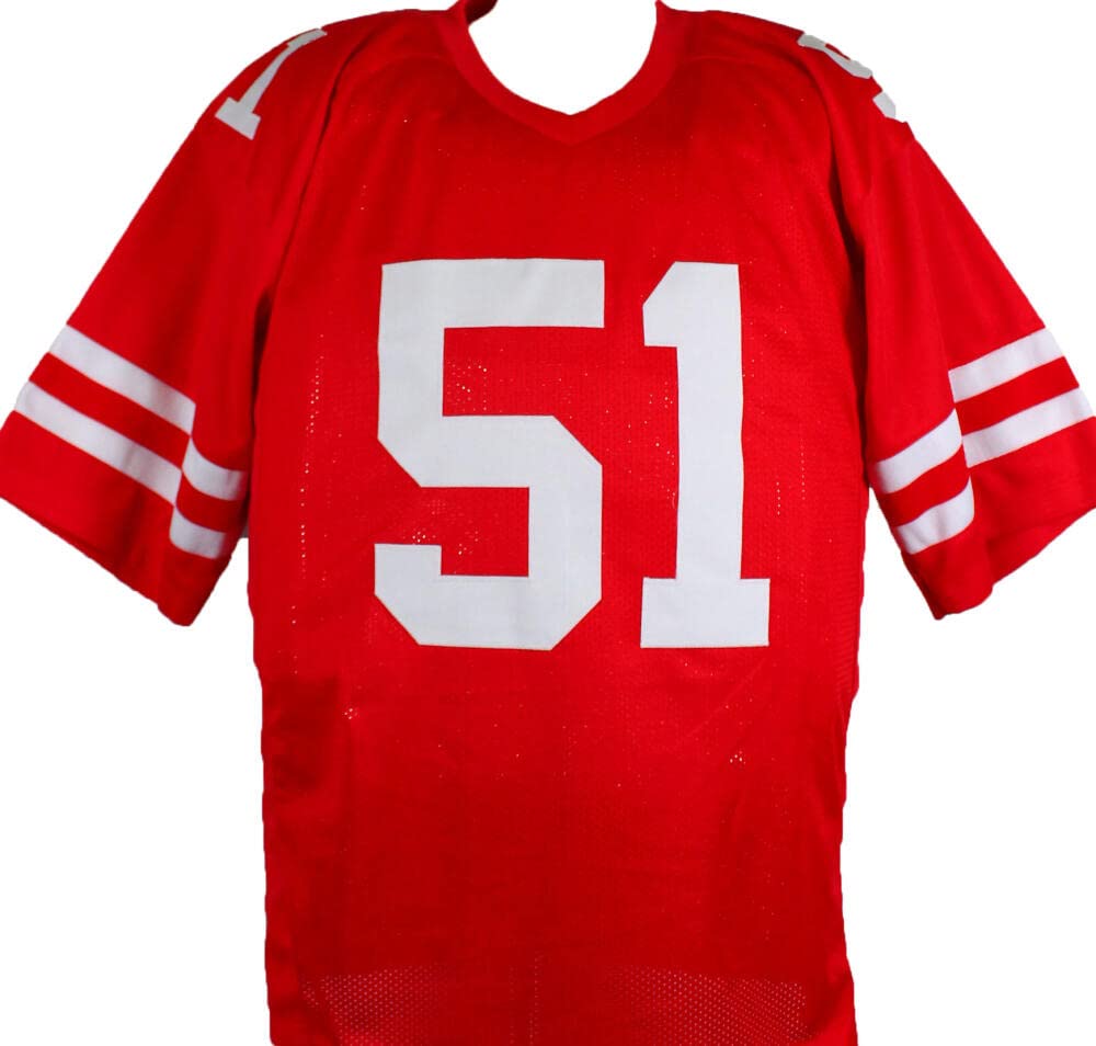 Randy Cross Autographed Red Pro Style Jersey-Beckett Hologram *Black