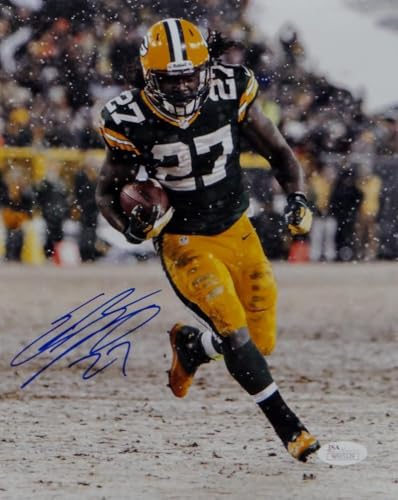 Eddie Lacy Autographed *Blue Green Bay Packers 8x10 In Snow Photo- JSA W Auth
