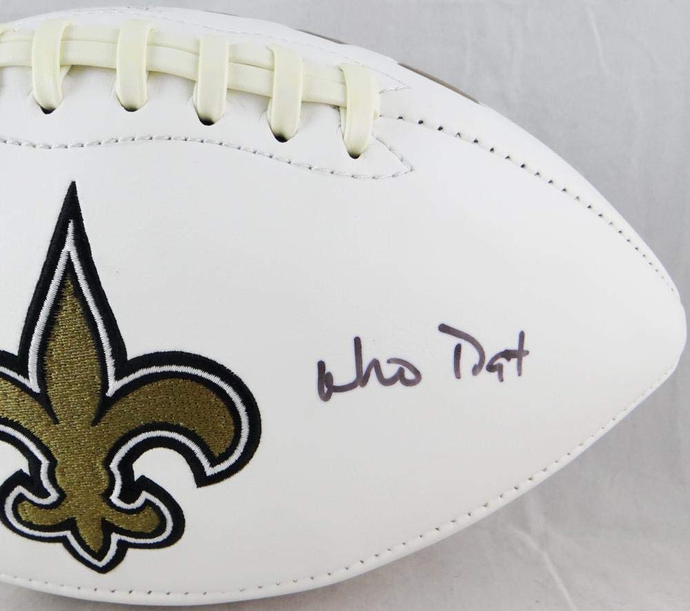 Ricky Williams Autographed Saints Logo Football w/ Who Dat - JSA Witness Auth