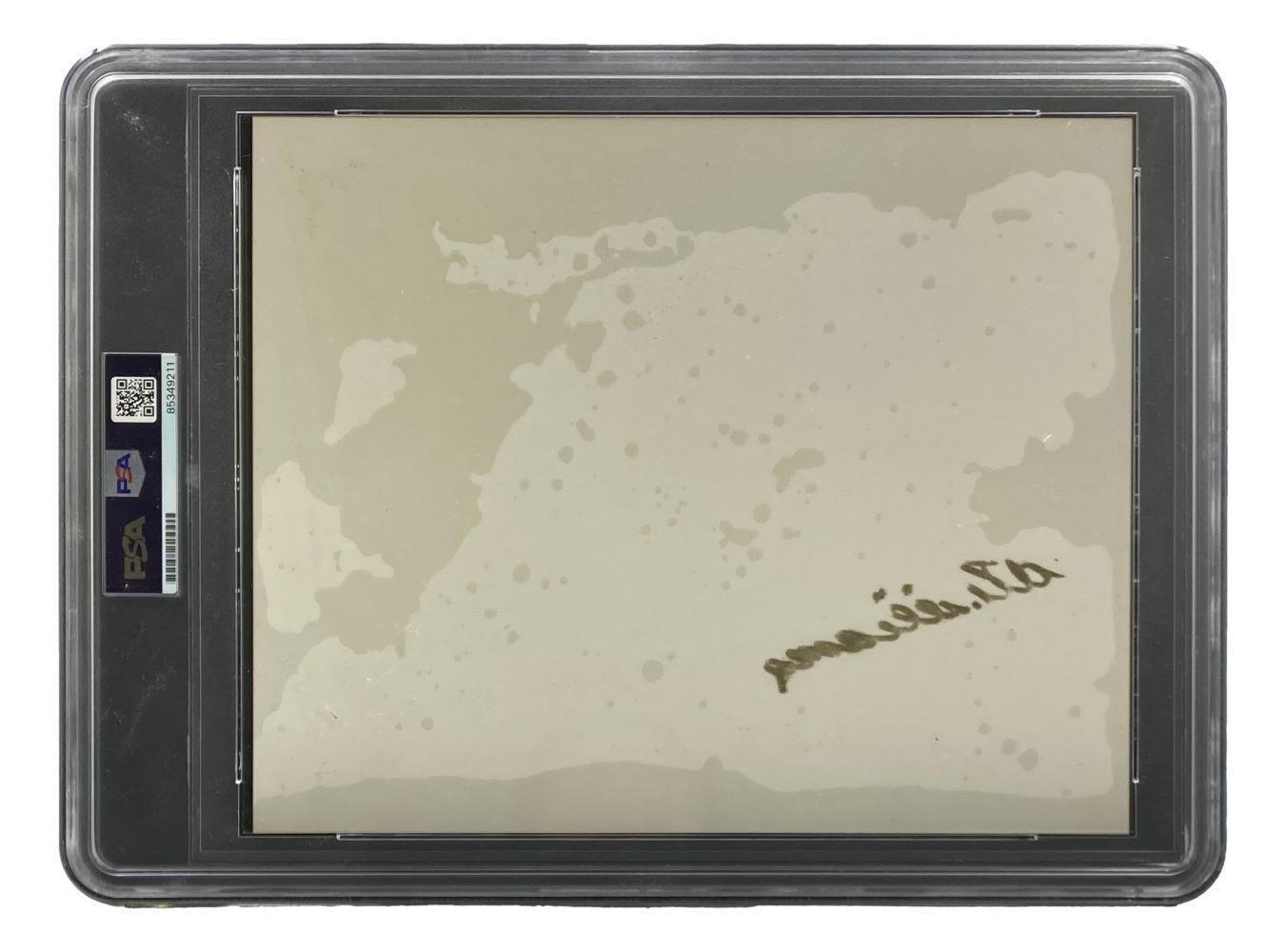 A Sports Integrity Ted Williams Signed Slabbed 8x10 Red Sox Photo with Mickey Mantle, PSA EX-MT 6, is encased in a protective holder featuring certification labels on the left.