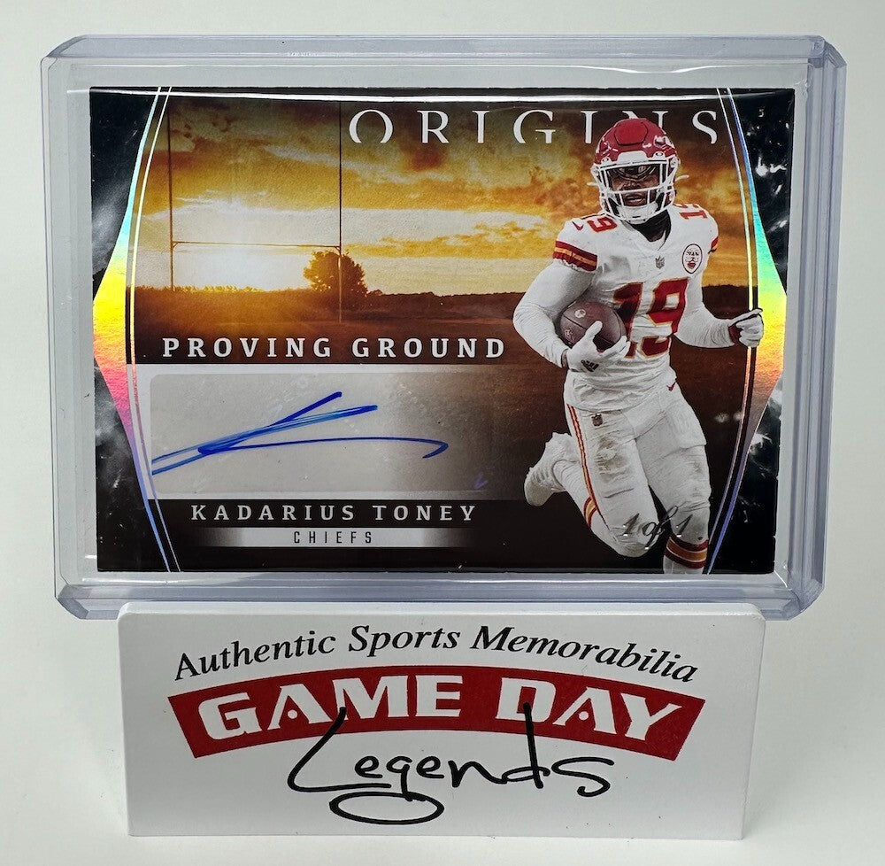 Kadarius Toney Chiefs 1 of 1 Panini Proving Ground Auto Trading Card LE 1/1