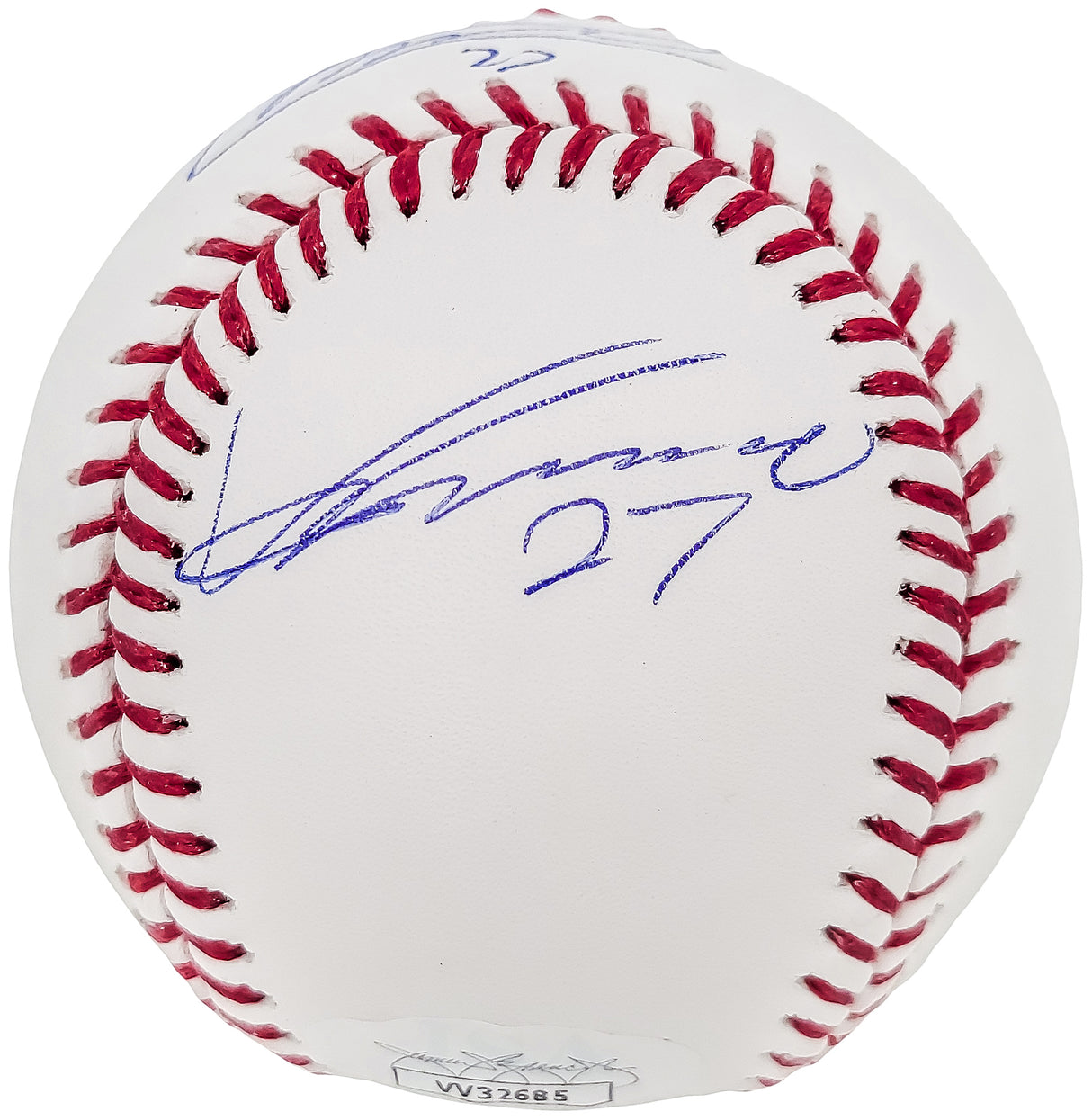 Vladimir Guerrero Jr. & Vladimir Guerrero Sr. Autographed Official MLB Baseball JSA Stock #203456