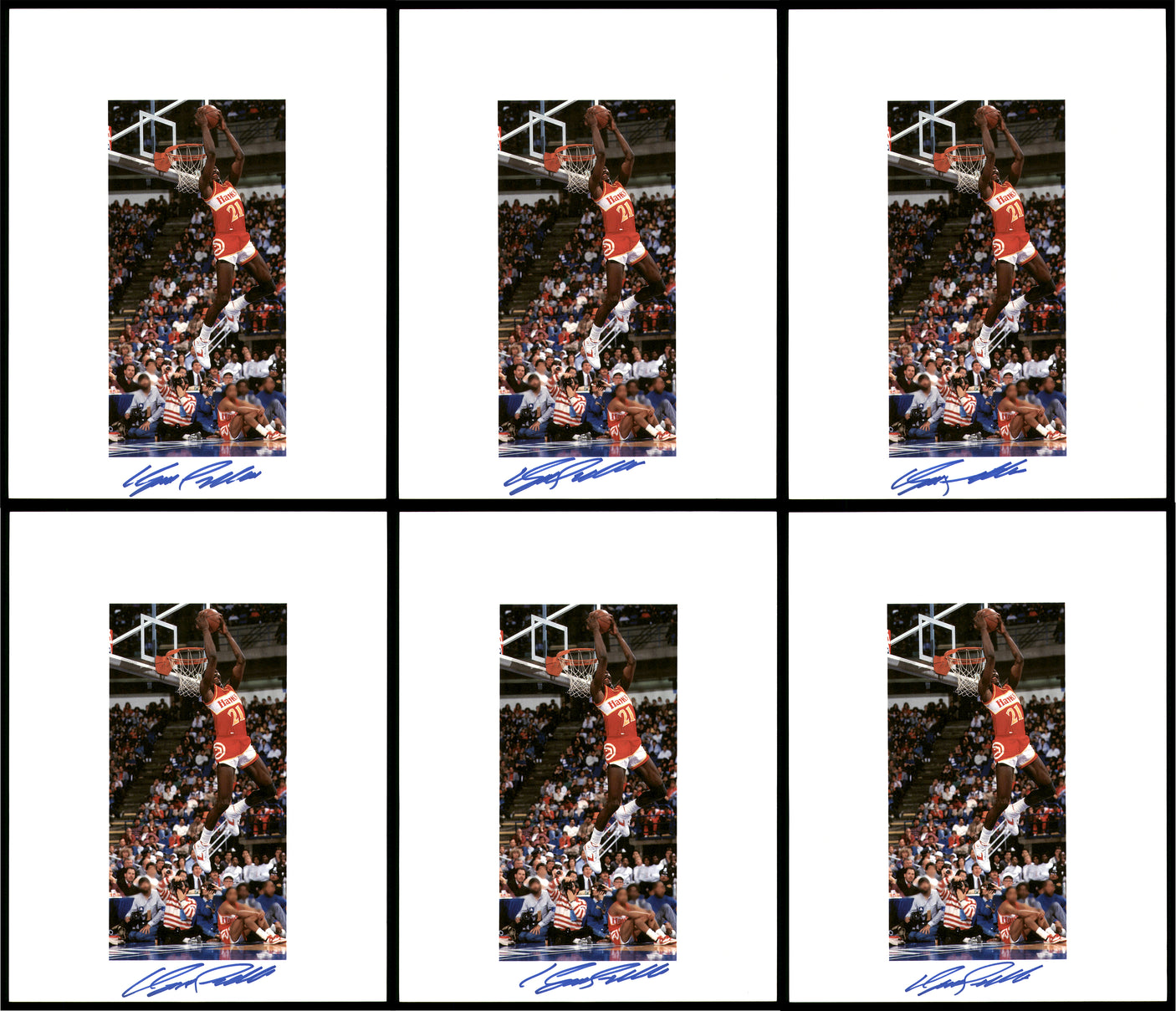 Dominique Wilkins Autographed 8.5x11 Photo 12 Count Lot Atlanta Hawks SKU #194012