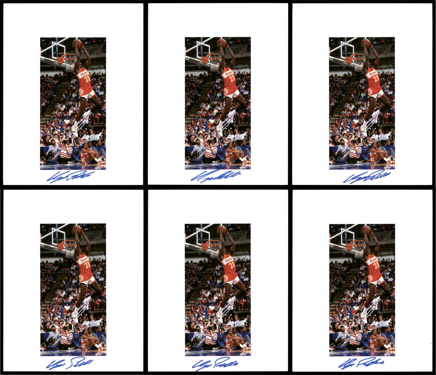 Dominique Wilkins Autographed 8.5x11 Photo 12 Count Lot Atlanta Hawks SKU #194012