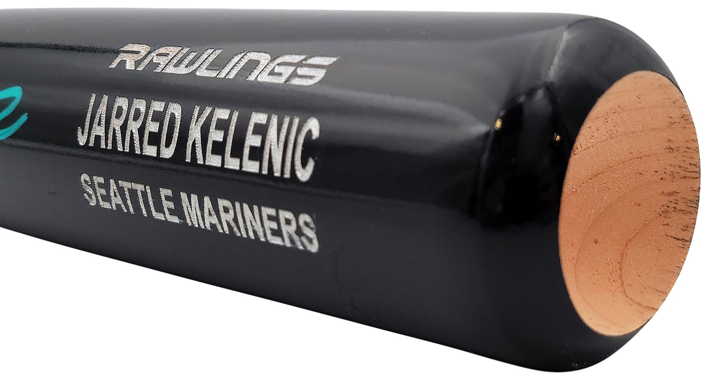 Jarred Kelenic Autographed Dark Gray Rawlings Game Model Bat Seattle Mariners Beckett BAS QR Stock #203537