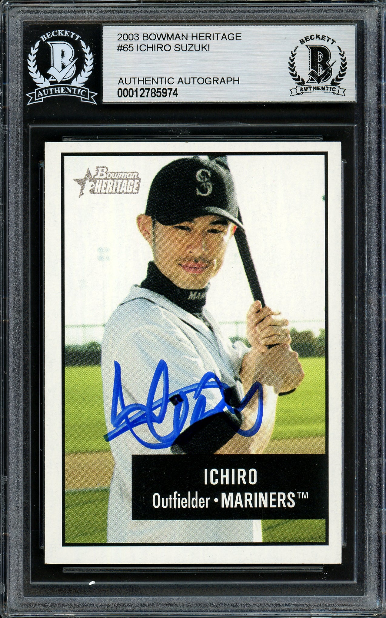 Ichiro Suzuki Autographed 2003 Bowman Heritage Card #65 Seattle Mariners Beckett BAS #12785974