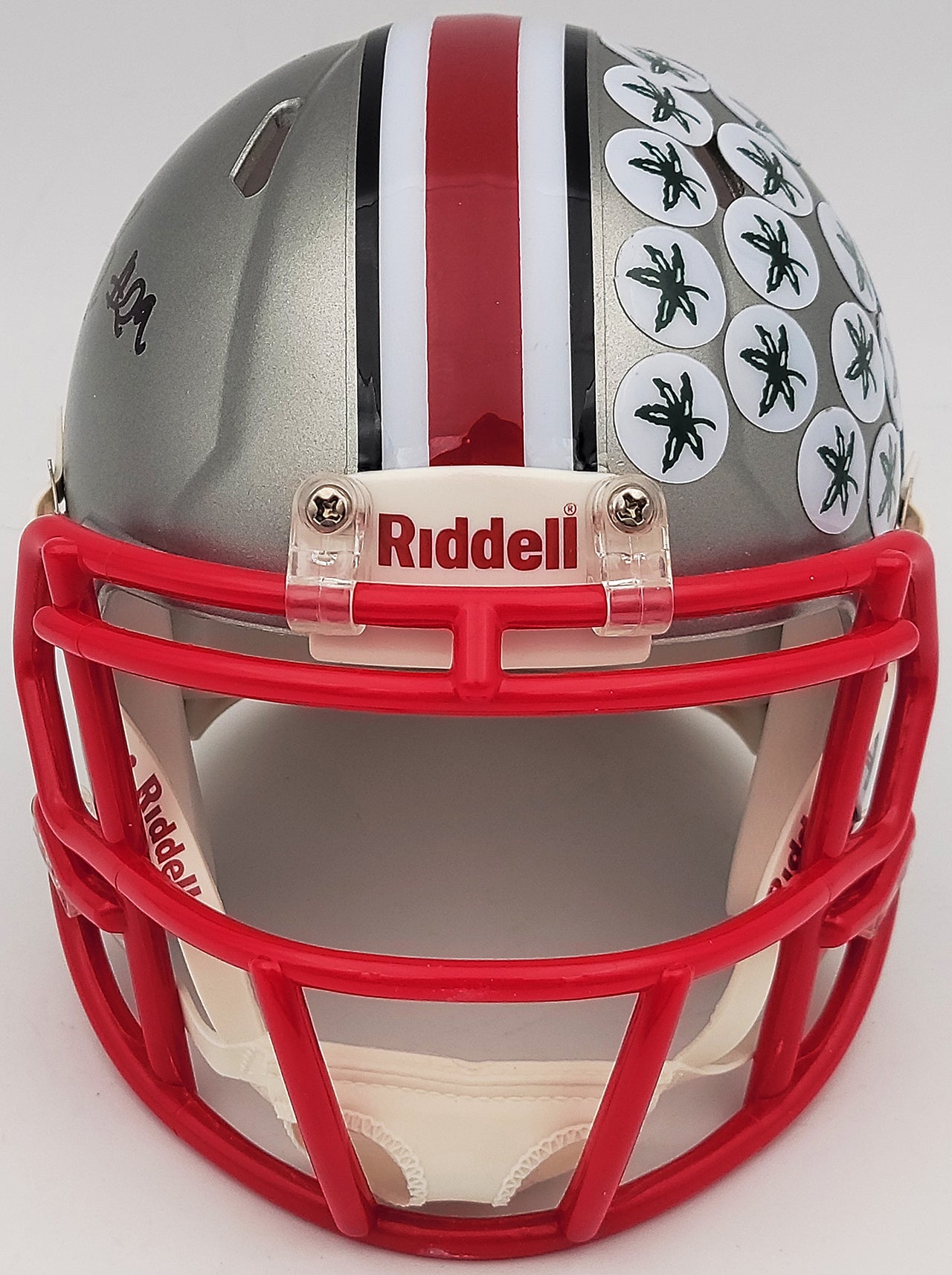 Denzel Burke Autographed Ohio State Buckeyes Flash Gray Speed Mini Helmet Beckett BAS QR Stock #203891