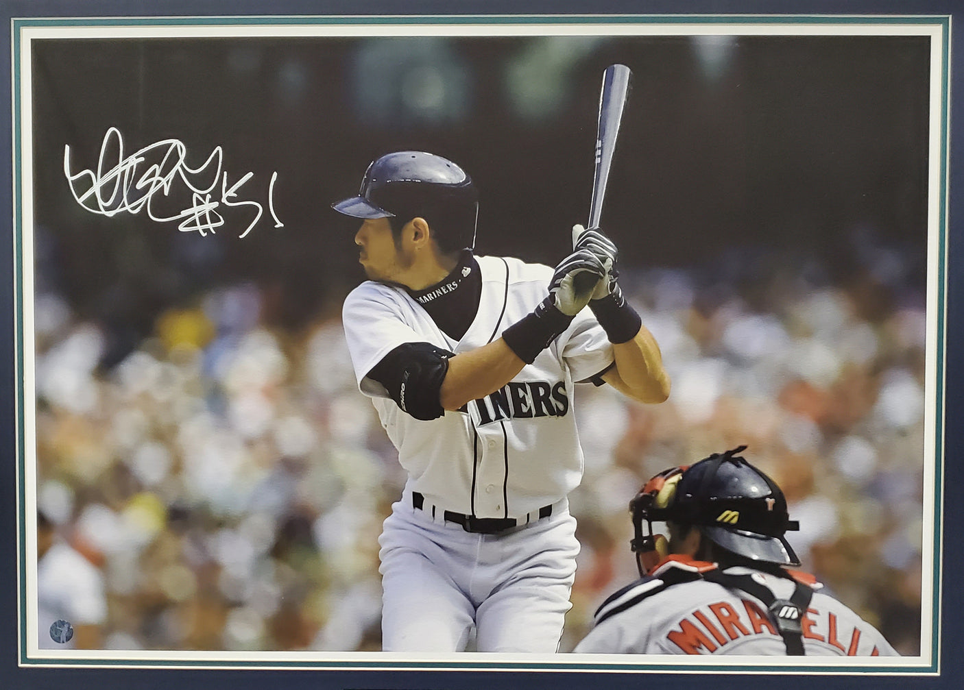 Ichiro Suzuki Autographed Framed 20x28 Photo Seattle Mariners "#51" IS Holo SKU #193886
