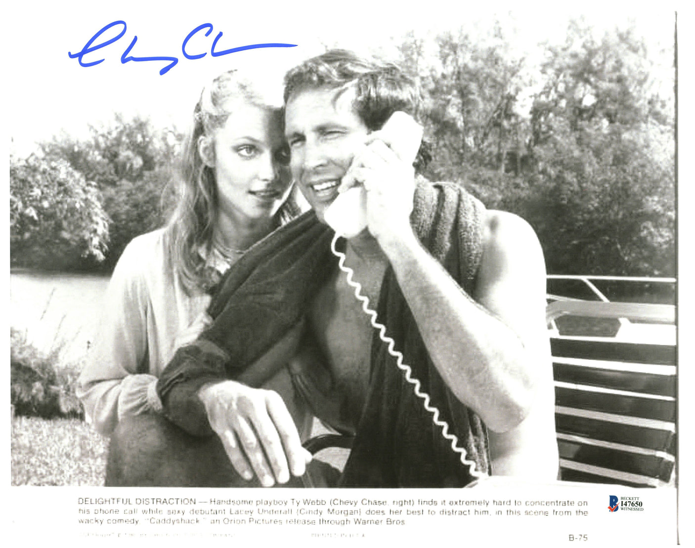 Chevy Chase Caddyshack Authentic Signed 11X14 Lobby Card Photo BAS Witnessed 8