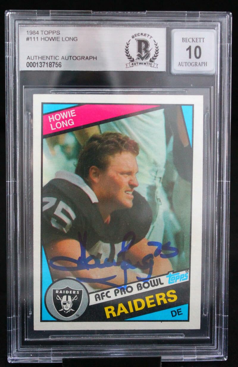 1984 Topps #111 Howie Long Auto Oakland Raiders BGS Autograph 10