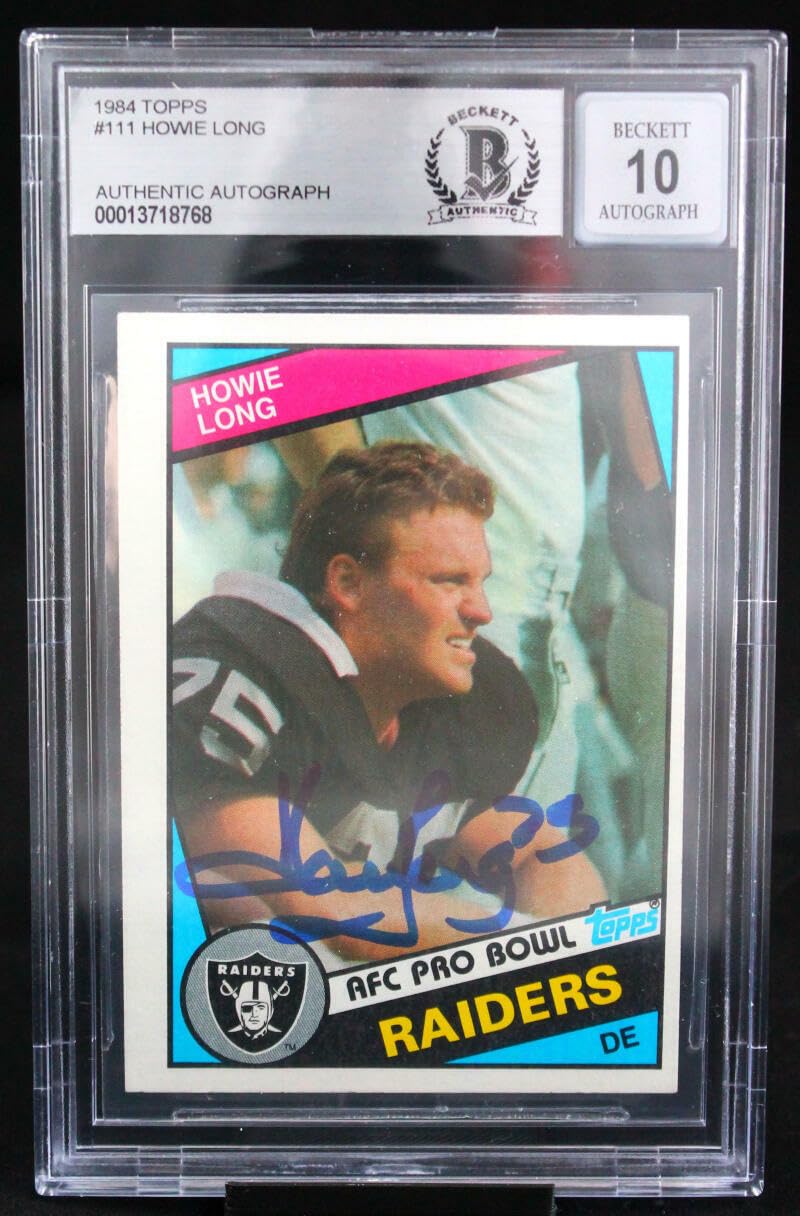 1984 Topps #111 Howie Long Auto Oakland Raiders BGS Autograph 10
