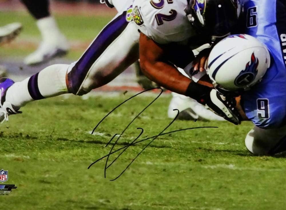 Ray Lewis Signed Baltimore Ravens 16x20 Tackling McNair PF Photo- JSA W Auth *B