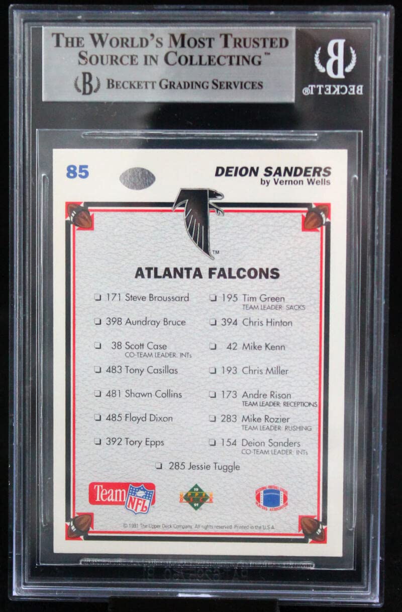 1991 Upper Deck #85 Deion Sanders Auto Atlanta Falcons Autograph Beckett Auth
