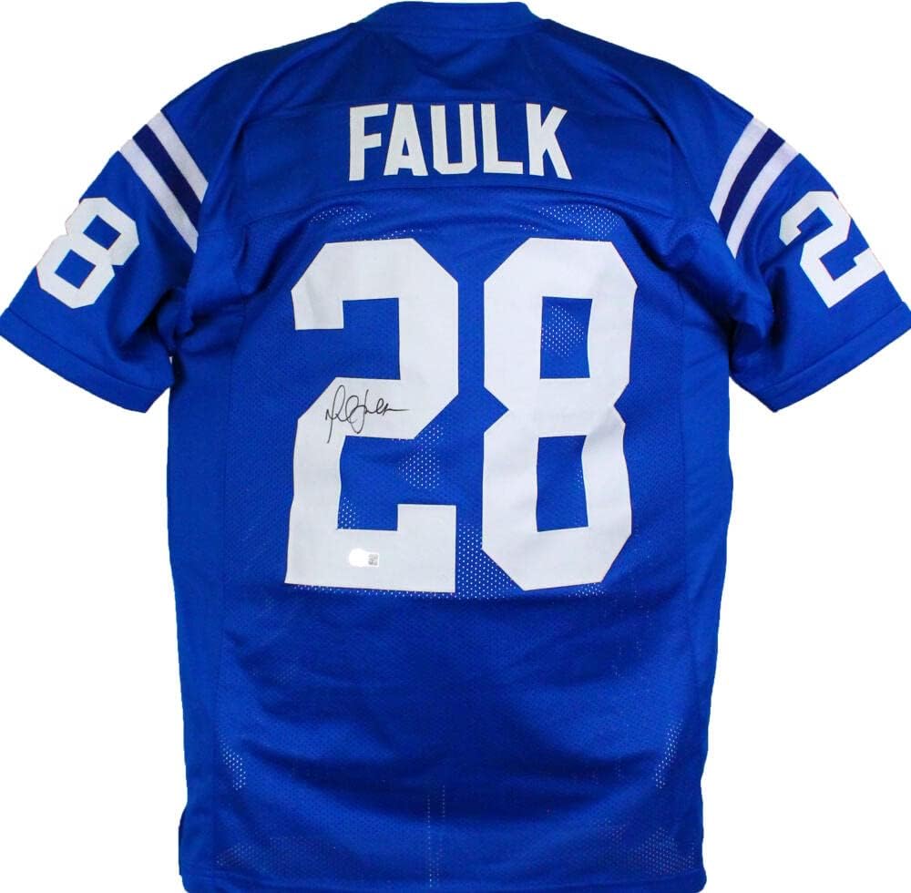 Marshall Faulk Autographed Blue Pro Style Jersey-Beckett W Hologram *Black