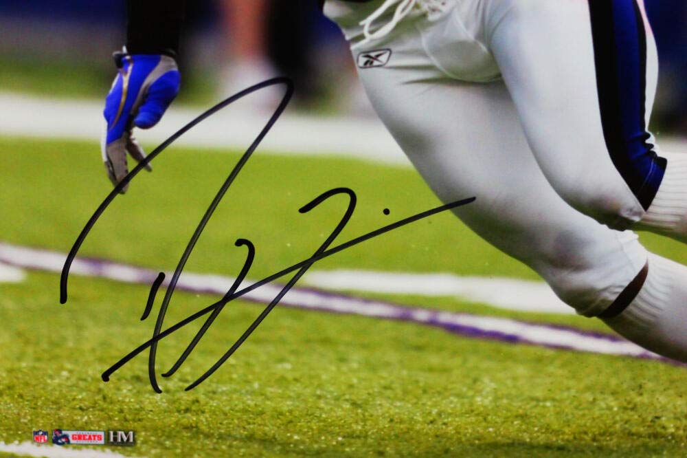 Ray Lewis Signed Ravens 16x20 HM Running Purple Jersey Photo - Beckett W Auth