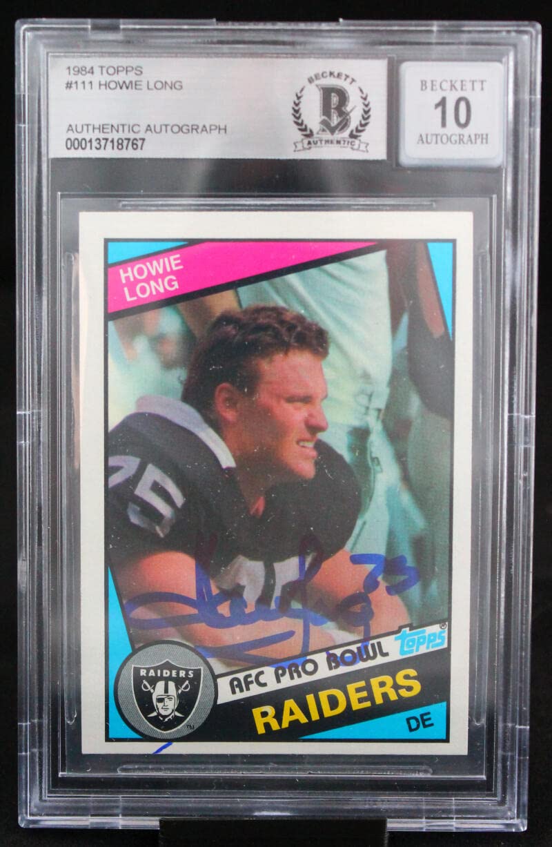 1984 Topps #111 Howie Long Auto Oakland Raiders BGS Autograph 10