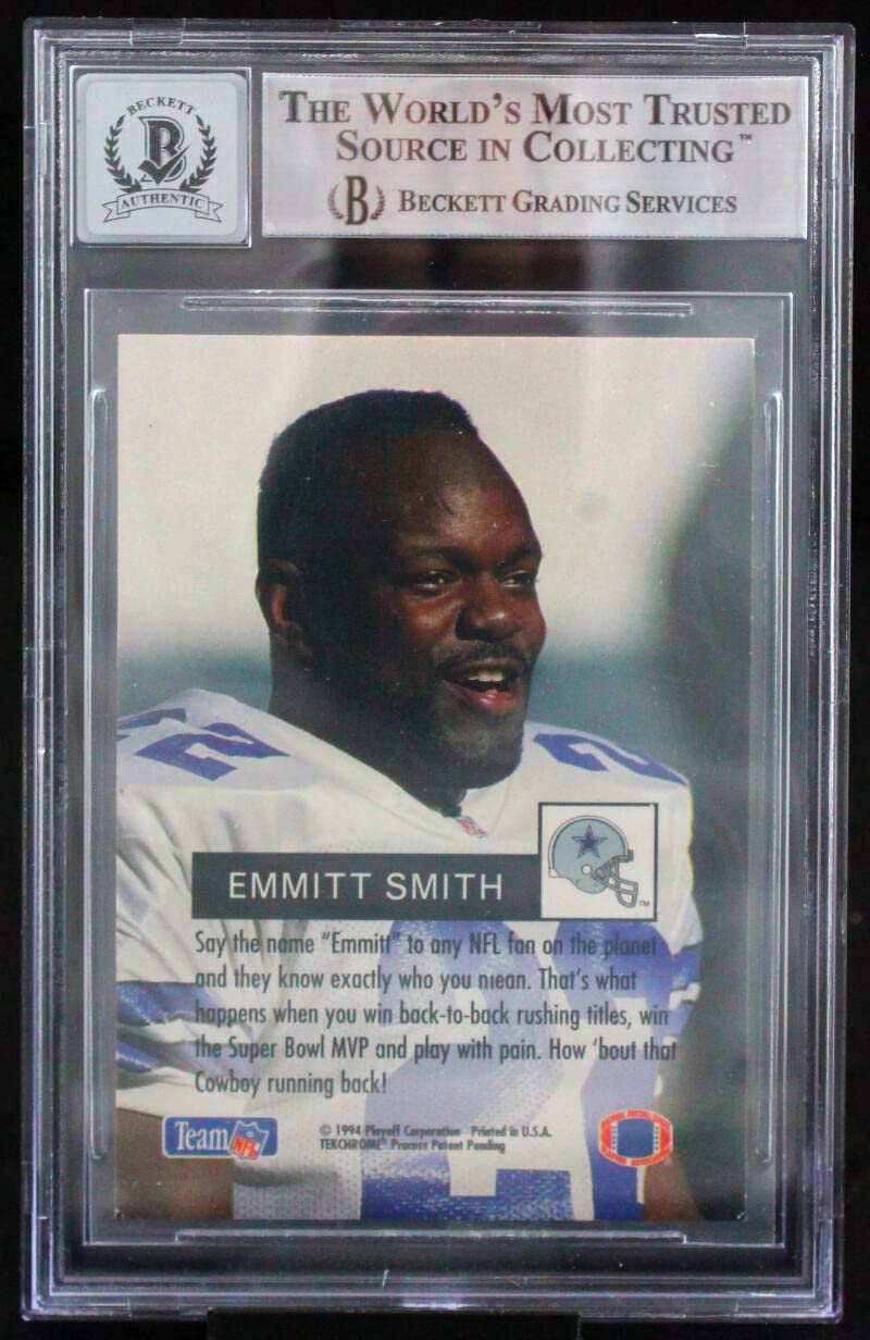 1994 Playoff #238 Emmitt Smith Auto Dallas Cowboys BGS Autograph 10