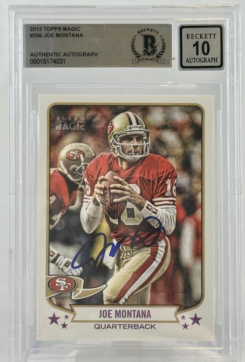 2013 Topps Magic #206 Joe Montana Auto San Francisco 49ers BGS Autograph 10