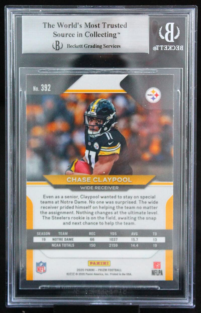 2020 Panini Prizm #392 Chase Claypool Pittsburgh Steelers BGS Auto 10