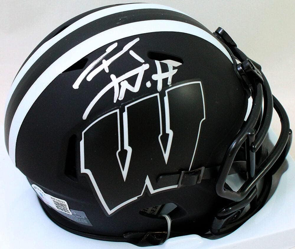 T.J. Watt Signed Wisconsin Badgers Eclipse Speed Mini Helmet - Beckett W Holo
