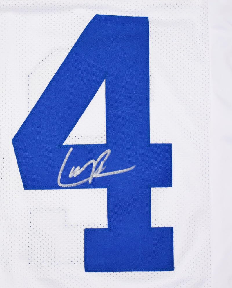 Larry Brown Autographed White Pro Style Jersey- Prova *Silver