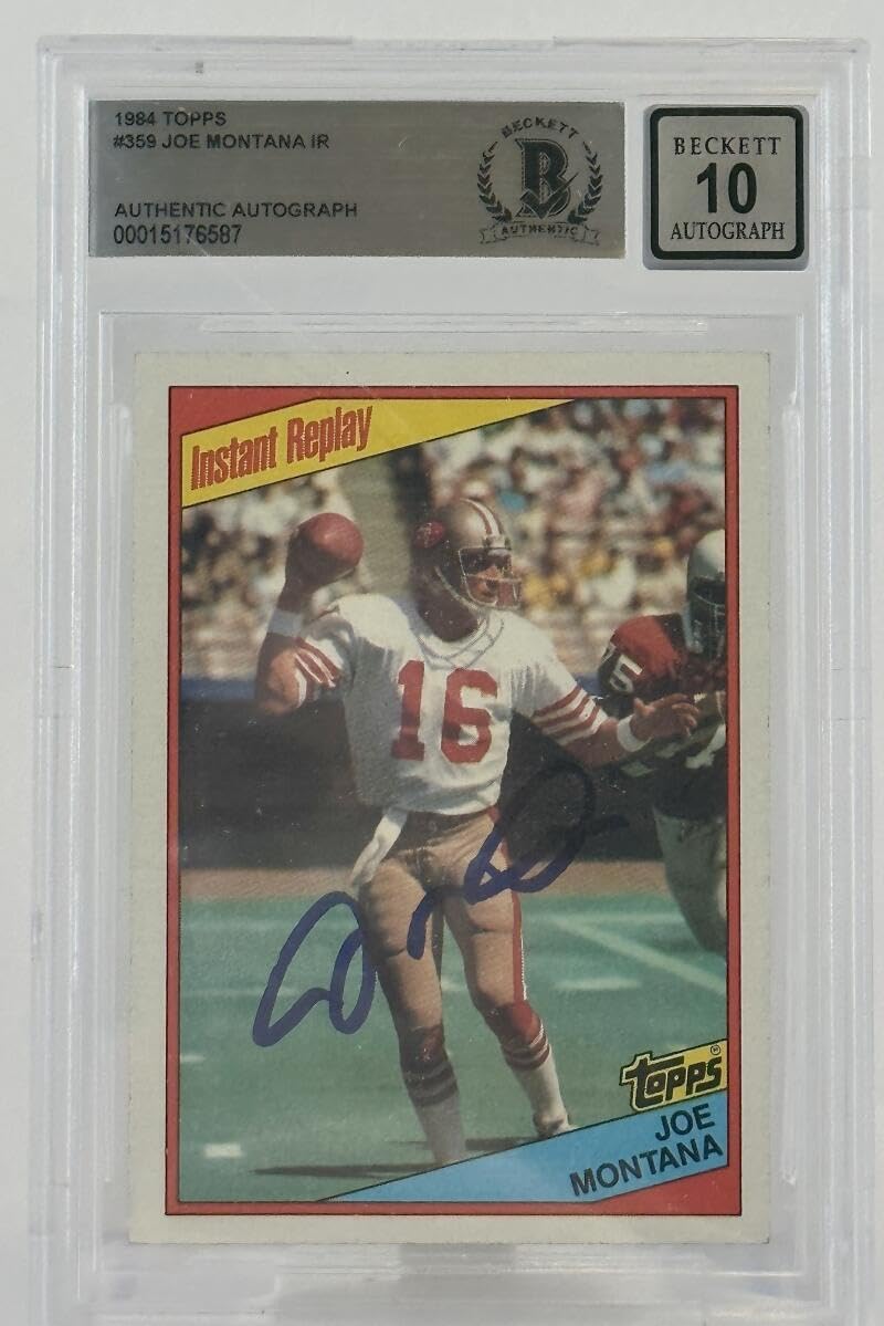 1984 Topps #359 Instant Replay Joe Montana Auto SF 49ers BGS Autograph 10