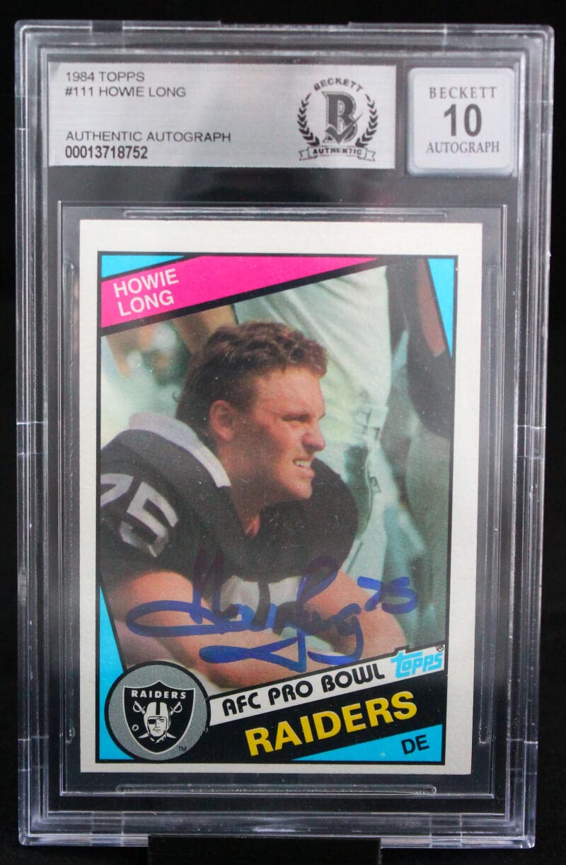 1984 Topps #111 Howie Long Auto Oakland Raiders BGS Autograph 10