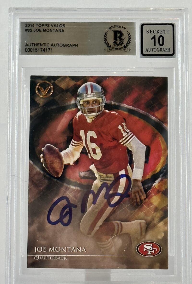 2014 Topps Valor #82 Joe Montana Auto San Francisco 49ers BGS Autograph 10