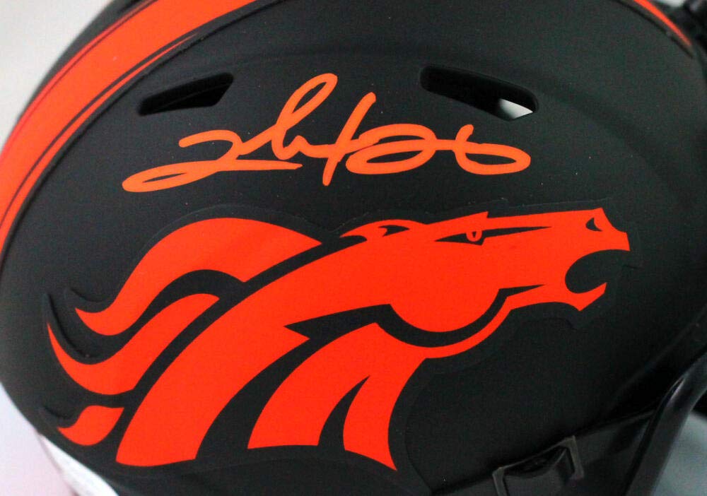 Clinton Portis Signed Broncos Eclipse Speed Mini Helmet - JSA Witness *Org