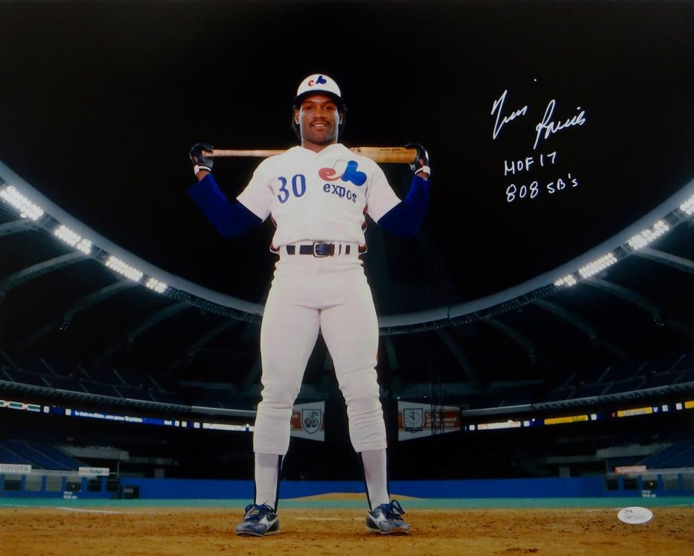 Tim Raines Autographed Expos 16x20 On Field w/ Inscriptions Photo- JSA W Auth