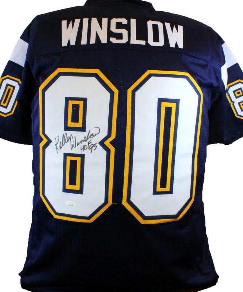 Kellen Winslow Autographed Blue Pro Style Jersey w/ HOF - JSA W Auth *8