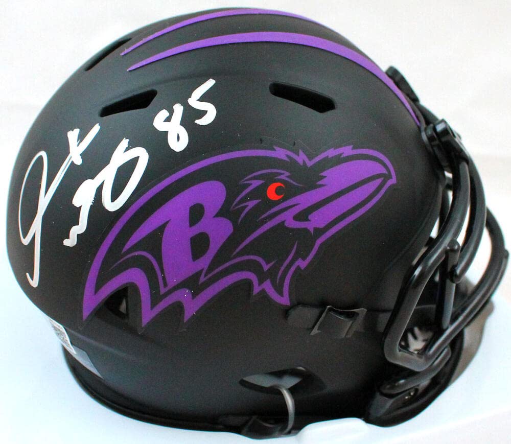 Derrick Mason Autographed Ravens Eclipse Speed Mini Helmet-Beckett W Hologram